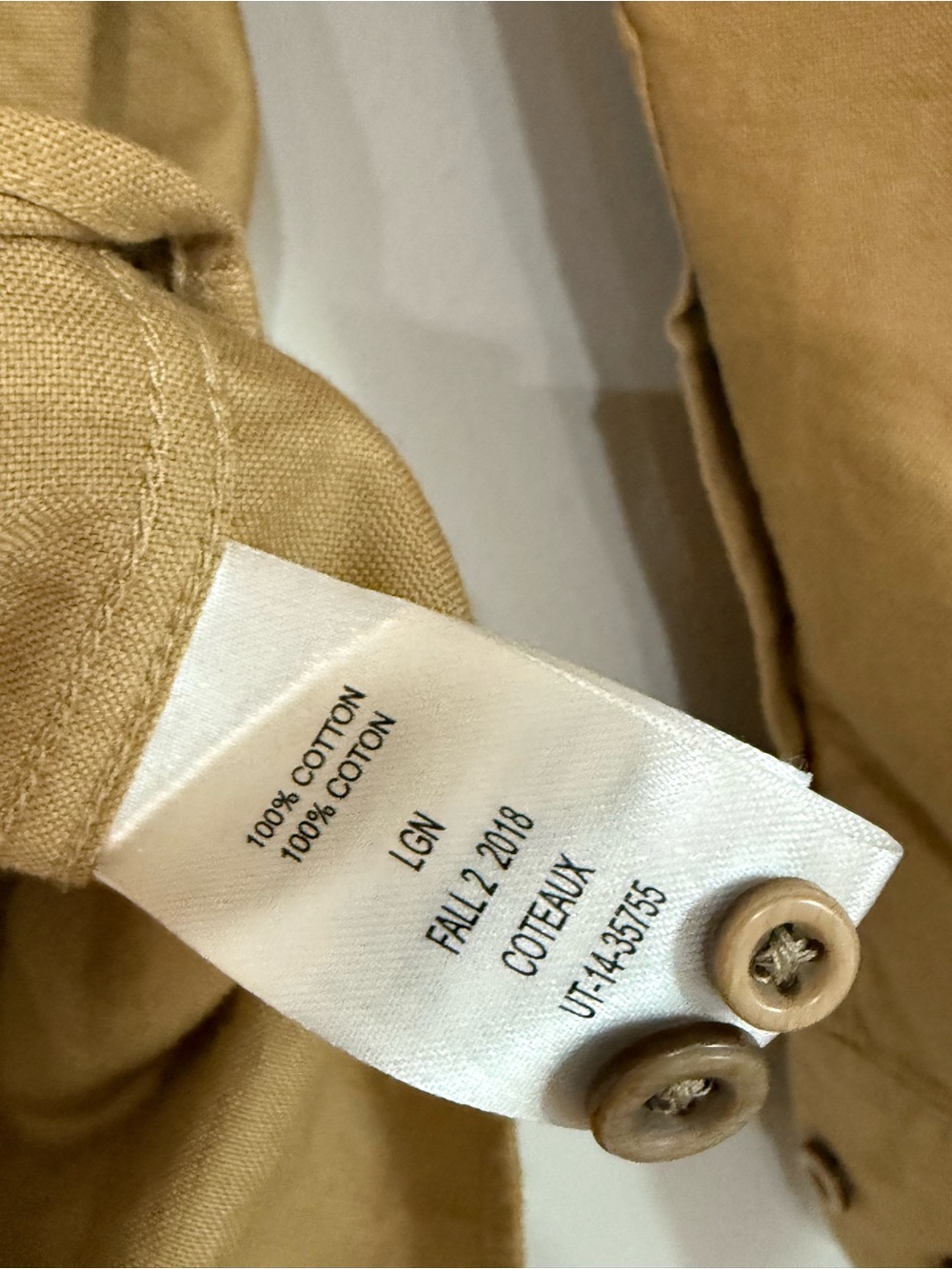 UNTUCKit Men’s Tan Cotton Long Sleeve Utility Button Down Shirt L - Picture 6 of 7